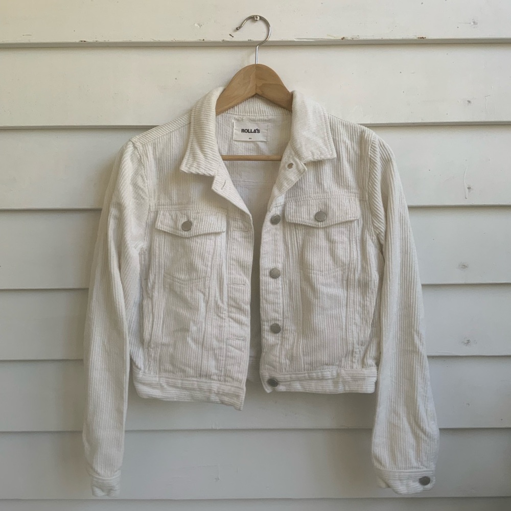 White corduroy cropped jacket